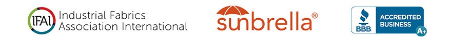 logos for Industrial Fabrics Association International, Sunbrella, BBB Accredited Business