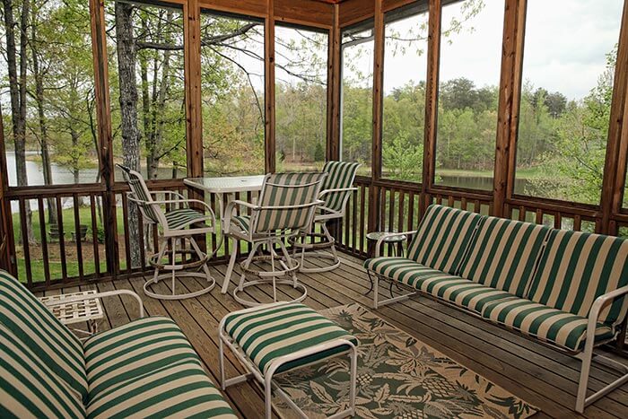 drop screens in a covered porch
