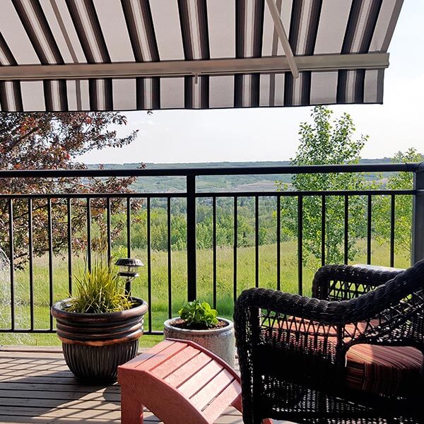 retractable awning on a back porch